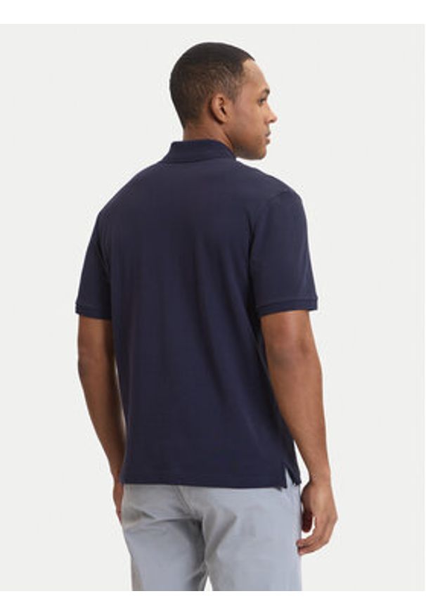 Napapijri Polo E-Small Box NP0A88TQ Granatowy Relaxed Fit. Typ kołnierza: polo. Kolor: niebieski. Materiał: bawełna