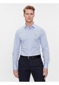 TOMMY HILFIGER - Tommy Hilfiger Koszula Cl Flex Poplin Rf Shirt MW0MW31219 Błękitny Regular Fit. Kolor: niebieski. Materiał: bawełna #1