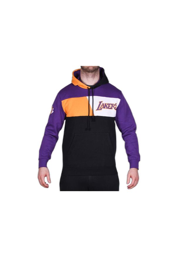 Mitchell & Ness - Bluza polar z kapturem Los Angeles Lakers NBA Color Blocked. Typ kołnierza: kaptur. Kolor: czarny. Materiał: polar