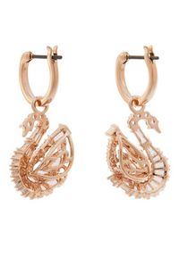 Swarovski Kolczyki Swan 5732415 Różowe złoto. Materiał: metalowe. Kolor: różowy, wielokolorowy, złoty