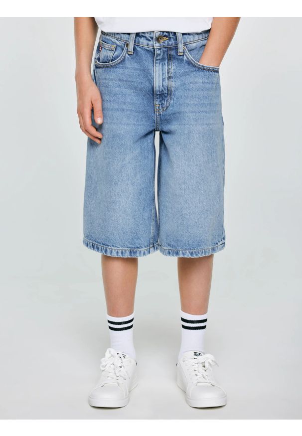 Big-Star - Szorty chłopięce jeansowe niebieskie Andys 190. Stan: podwyższony. Kolor: niebieski. Materiał: jeans. Styl: młodzieżowy, vintage