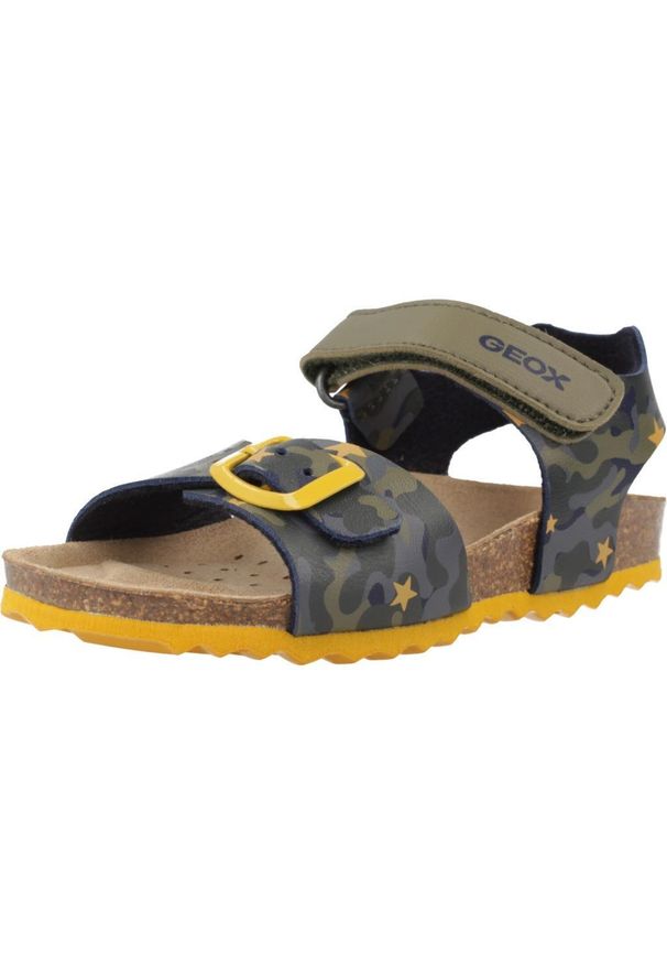 Geox - Sandały GEOX B SANDAL CHALKI BOY Zielony. Kolor: zielony. Materiał: syntetyk, tkanina