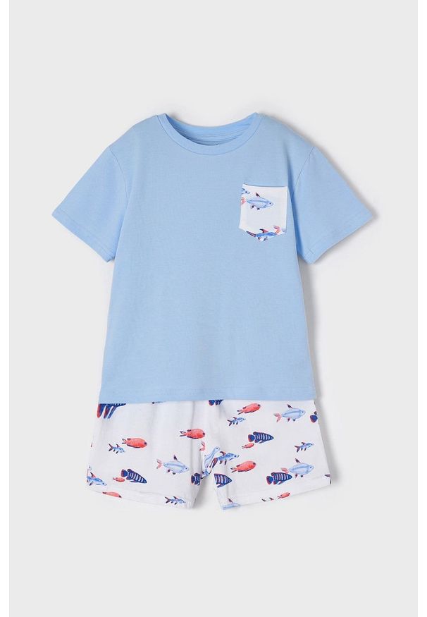 Mayoral piżama dziecięca wzorzysta. Kolor: niebieski