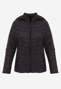Born2be - Czarna Przejściowa Kurtka Pikowana z Odpinanym Kapturem Edrelith. Okazja: na co dzień. Kolor: czarny. Materiał: jeans, nylon. Styl: casual #6