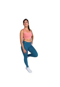 LES POULETTES FITNESS - Legginsy damskie Les Poulettes Fitness vert canard. Kolor: niebieski, zielony, wielokolorowy. Materiał: materiał. Sport: fitness