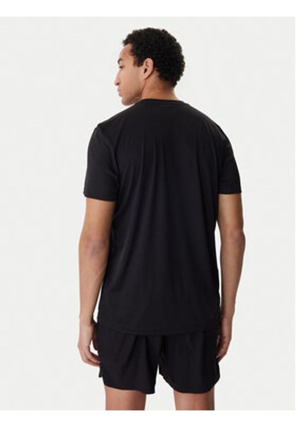 Reebok T-Shirt RK25602CCM Czarny Regular Fit. Kolor: czarny. Materiał: syntetyk