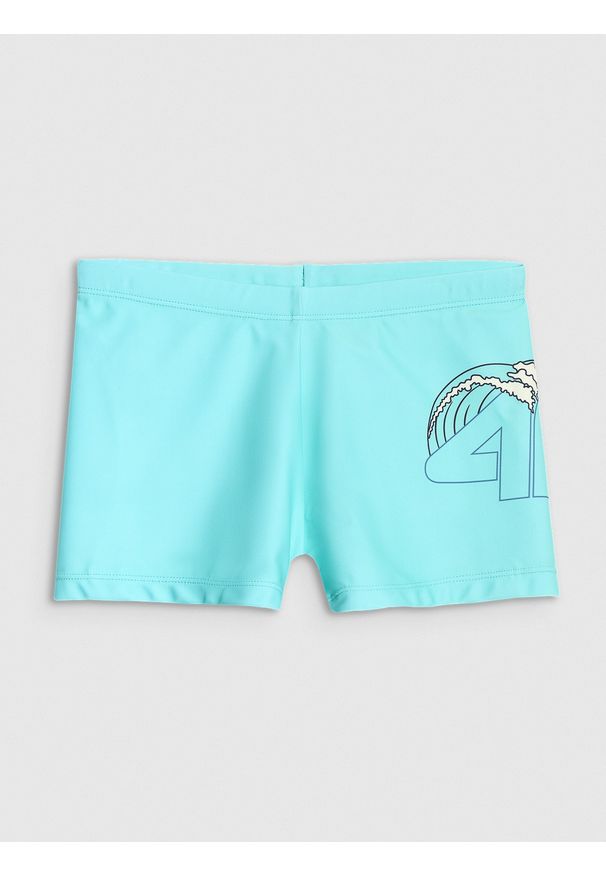4f - 4F Kąpielówki chłopięce - turkusowe 158/164 (12-14 lat). Kolor: turkusowy. Materiał: syntetyk, materiał, tkanina
