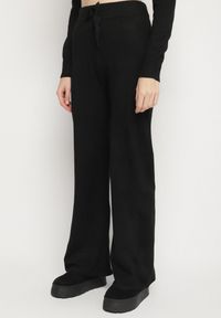 Born2be - Czarny Dzianinowy Komplet z Wełną i Bawełną Spodnie i Sweter z Golfem Errele. Kolor: czarny. Materiał: dzianina, bawełna, wełna #3