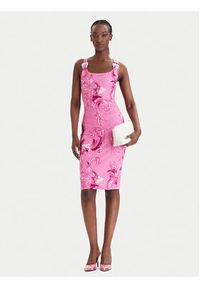 Versace Jeans Couture Sukienka codzienna 80HAO943 JS550 Różowy Slim Fit. Okazja: na co dzień. Kolor: różowy. Materiał: bawełna. Typ sukienki: proste. Styl: casual #4
