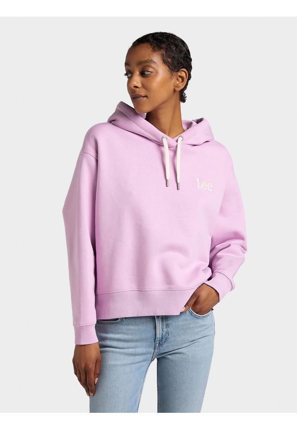 Lee - LEE ESSENTIAL HOODIE DAMSKA BLUZA LOGO SUGAR LILAC L53PLJ79