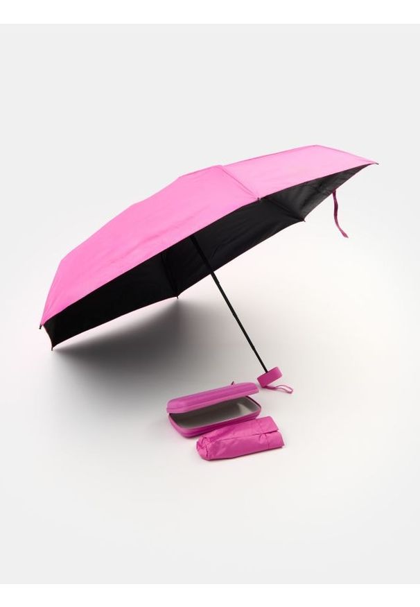 Sinsay - Parasol z etui - różowy. Kolor: różowy