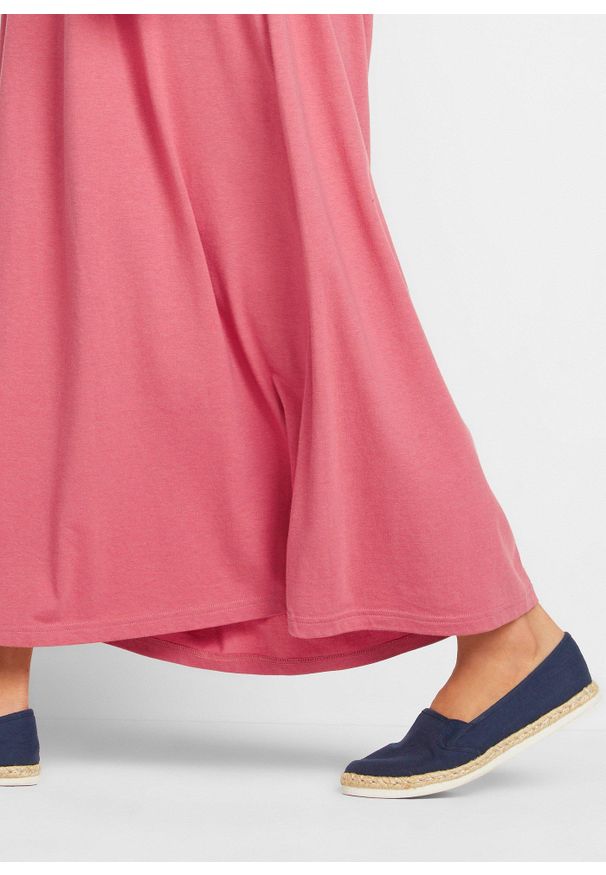 bonprix - Długa, szeroka sukienka shirtowa, z bawełny z wiskozą. Kolor: czerwony, różowy. Materiał: bawełna, wiskoza. Długość: maxi