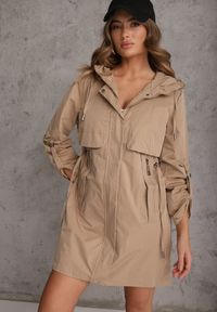 Renee - Brązowa Przejściowa Kurtka Parka z Rękawami z Możliwością Podpięcia Tinarae. Okazja: na spacer. Kolor: brązowy #1