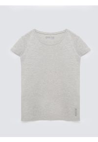 Big-Star - Koszulka damska gładka szara Classic 991. Kolor: szary. Materiał: materiał. Wzór: gładki #7