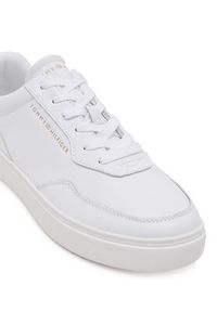 TOMMY HILFIGER - Tommy Hilfiger Sneakersy Casual Cupsole FW0FW08689 Biały. Okazja: na co dzień. Kolor: biały. Materiał: skóra #3