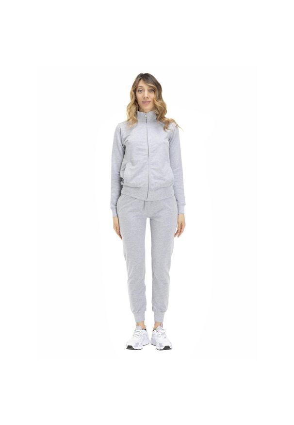 LEONE 1947 APPAREL - Damski dres w kropki Greysongrey. Kolor: szary. Materiał: dresówka. Wzór: kropki. Sport: fitness