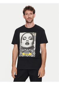 Guess T-Shirt M4YI90 K9RM1 Czarny Regular Fit. Kolor: czarny. Materiał: bawełna