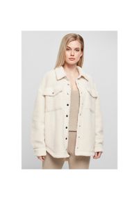 Polar z kapturem Urban Classics Sherpa. Typ kołnierza: kaptur. Kolor: biały. Materiał: polar #1