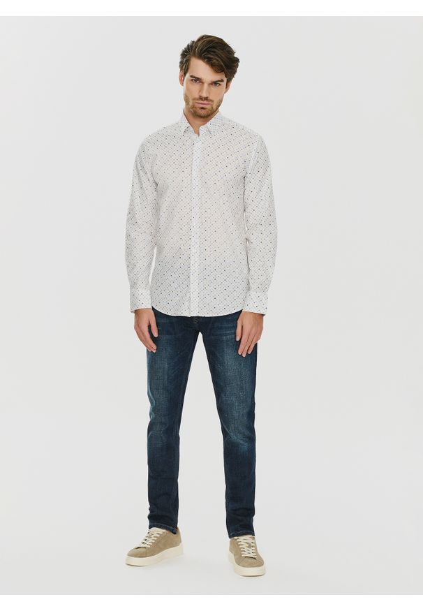 PAKO LORENTE – Męska koszula w mikrowzór P24SF-1X-020-B-S - Pako Lorente. Okazja: na co dzień. Materiał: jeans, elastan. Styl: casual