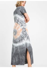 bonprix - Sukienka shirtowa z czystej bawełny. Kolor: szary. Materiał: bawełna. Wzór: nadruk #2