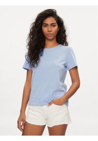 Tommy Jeans T-Shirt DW0DW14616 Niebieski Regular Fit. Kolor: niebieski. Materiał: bawełna