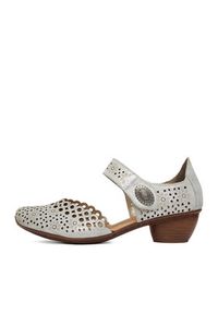 Rieker Półbuty 43753-90 Srebrny. Kolor: srebrny. Materiał: zamsz, skóra #7