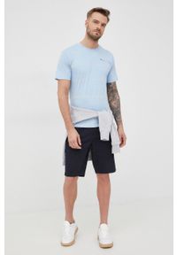 Pepe Jeans t-shirt bawełniany ALAM wzorzysty. Kolor: niebieski. Materiał: bawełna