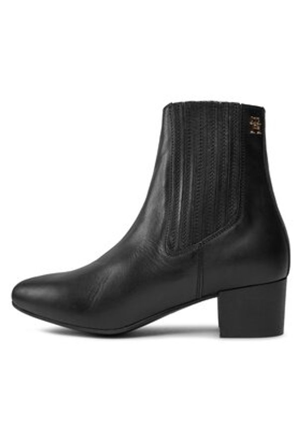 TOMMY HILFIGER - Tommy Hilfiger Botki Essential Leather Boot FW0FW07759 Czarny. Kolor: czarny. Materiał: skóra