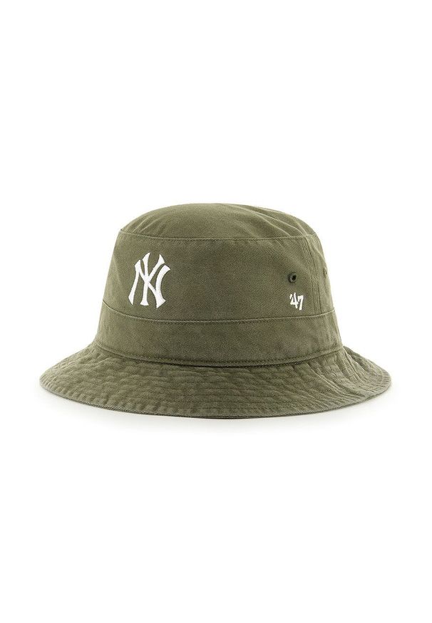 47 Brand - 47brand Kapelusz MLB New York Yankees kolor zielony bawełniany. Kolor: zielony. Materiał: bawełna