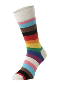 Happy-Socks - Happy Socks Męskie skarpety z cienkiej dzianiny Mężczyźni wielokolorowy w paski, 41-46. Kolor: wielokolorowy. Materiał: dzianina. Wzór: paski