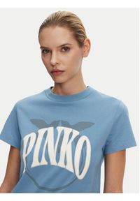 Pinko - PINKO T-Shirt Start Niebieski Regular Fit. Kolor: niebieski. Materiał: bawełna #4