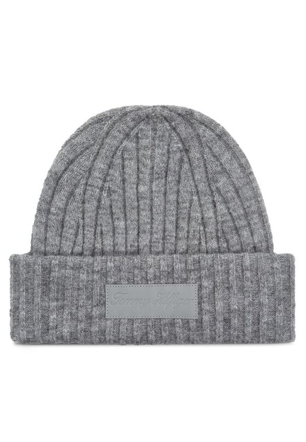 TOMMY HILFIGER - Tommy Hilfiger Czapka Twist AW0AW15325 Szary. Kolor: szary. Materiał: nylon, materiał