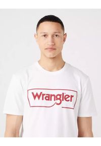 Wrangler - WRANGLER FRAME LOGO TEE MĘSKI T-SHIRT KOSZULKA NADRUK W70JD3989 112319300. Wzór: nadruk