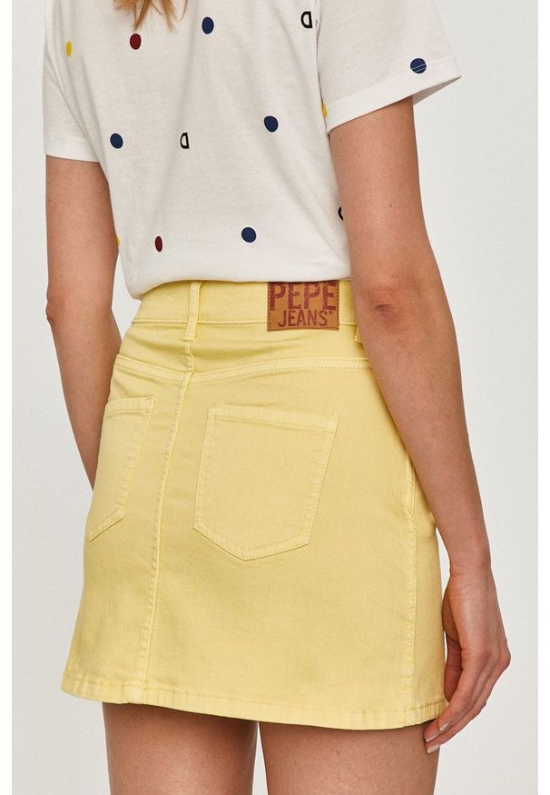 Pepe Jeans - Spódnica Rachel. Okazja: na co dzień. Kolor: żółty. Styl: casual