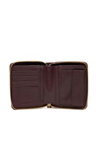 Calvin Klein Mały Portfel Damski Hardware Square Zip Around LV04F1044G Bordowy. Kolor: czerwony. Materiał: skóra