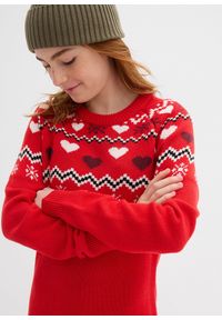 bonprix - Sukienka dzianinowa. Kolor: czerwony. Materiał: dzianina #3