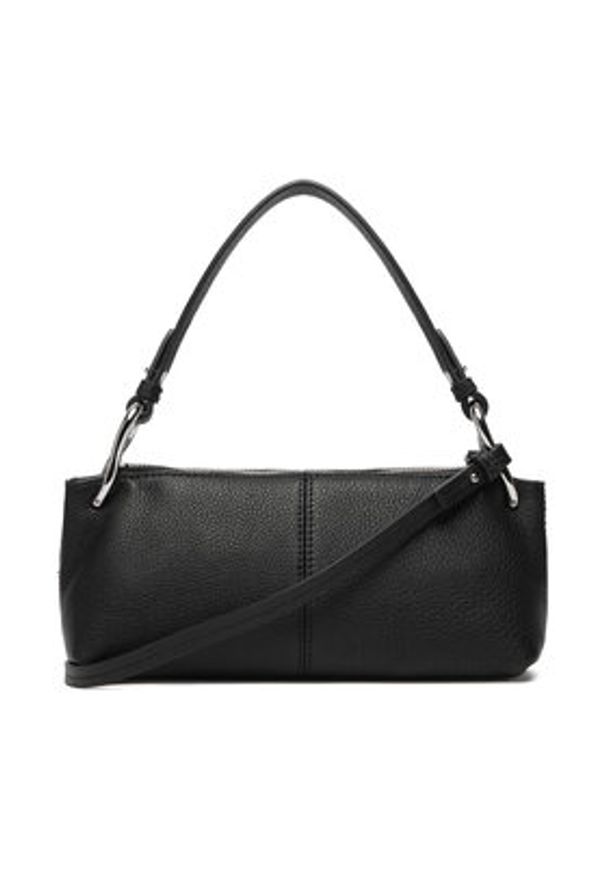 Calvin Klein Torebka Slouchy Leather Small Conv Bag LV04F3659G Czarny. Kolor: czarny. Materiał: skórzane