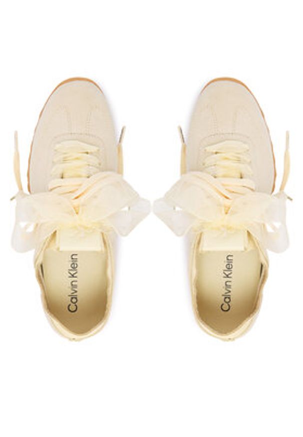 Calvin Klein Sneakersy Low Profile Run Mg Sue Db Laces HW0HW03150 Żółty. Kolor: żółty. Materiał: zamsz, skóra. Sport: bieganie