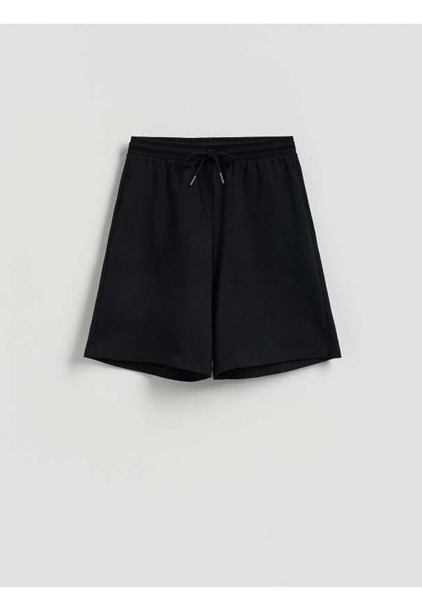 Reserved - Bawełniane szorty - czarny. Kolor: czarny. Materiał: bawełna