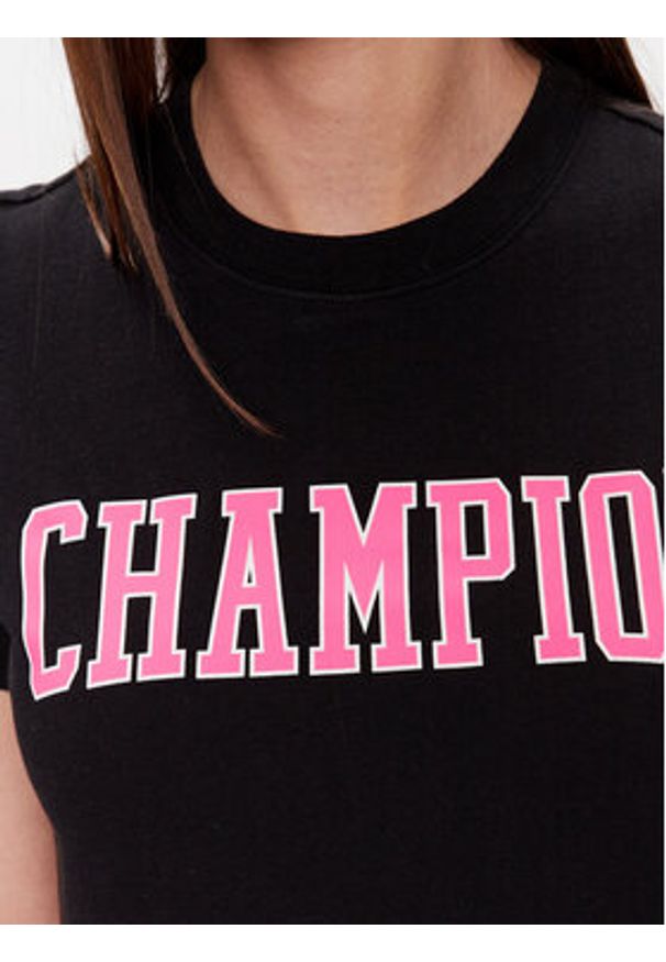 Champion T-Shirt 116084 Czarny Custom Fit. Kolor: czarny. Materiał: bawełna