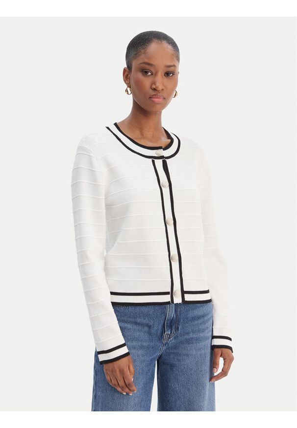 Morgan Kardigan 261-MLIO Biały Regular Fit. Kolor: biały. Materiał: syntetyk