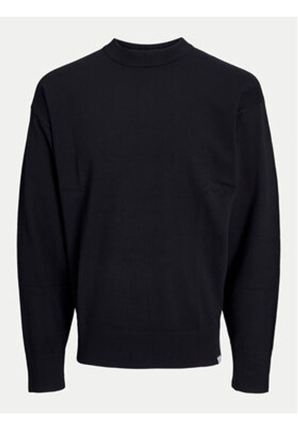 Jack & Jones - Jack&Jones Sweter Collective 12251556 Czarny Relaxed Fit. Kolor: czarny. Materiał: syntetyk