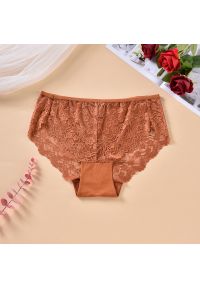 Intica - Figi koronkowe z delikatnym wykończeniem Zlatija. Kolor: brązowy. Materiał: koronka. Wzór: koronka