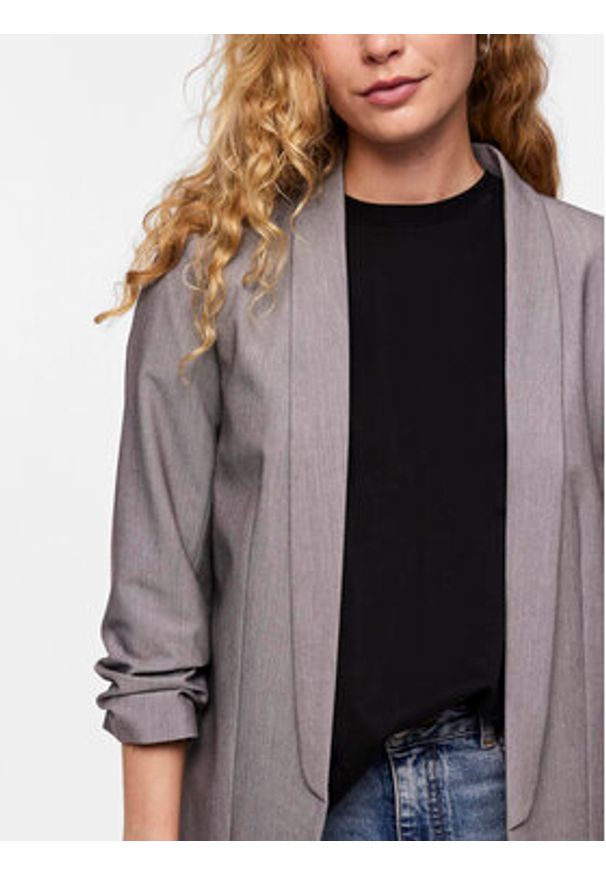 Pieces Marynarka Bosella 17090996 Szary Regular Fit. Kolor: szary. Materiał: syntetyk