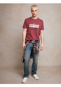 Big-Star - Koszulka męska z nadrukiem ciemnoróżowa Millaner 602. Kolor: różowy. Materiał: bawełna. Wzór: nadruk. Sezon: lato. Styl: elegancki, klasyczny #6