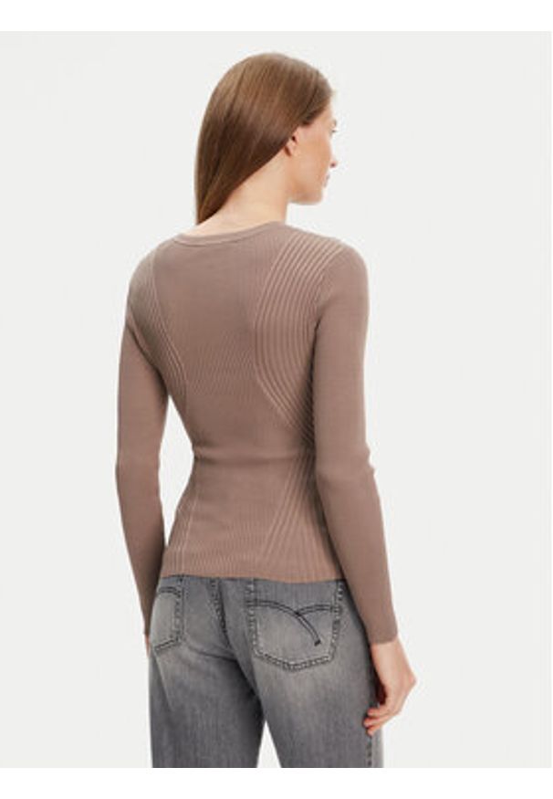 Guess Sweter W5YR08 Z0040 Brązowy Regular Fit. Kolor: brązowy. Materiał: syntetyk