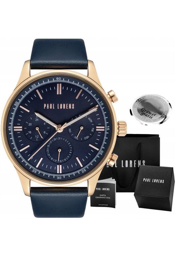Zegarek męski Paul Lorens FABER-6F3 Z GRAWEREM