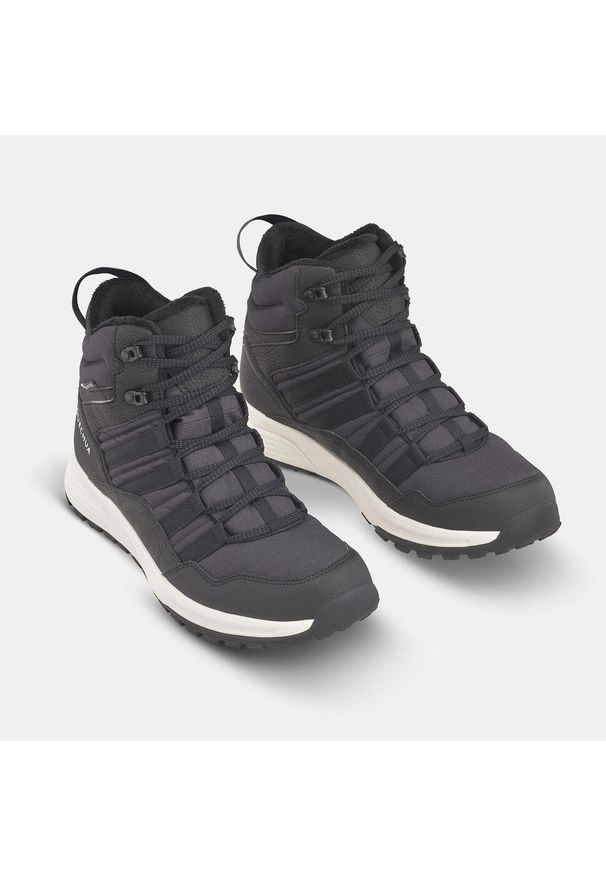 quechua - Buty turystyczne męskie Quechua NH500 Mid wodoodporne. Okazja: na co dzień, na spacer. Kolor: czarny. Materiał: materiał, futro. Szerokość cholewki: normalna. Sezon: zima. Sport: wspinaczka, turystyka piesza