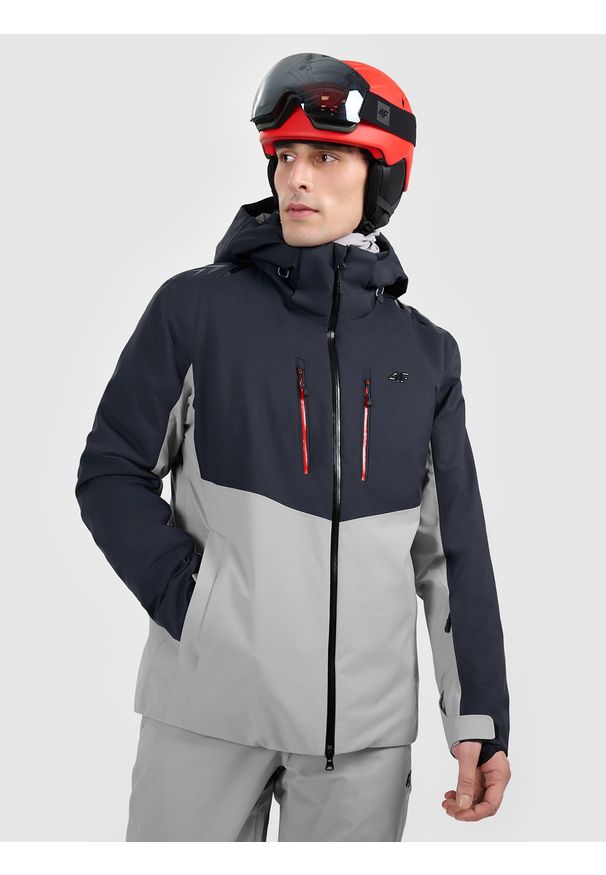 4f - 4F Kurtka narciarska membrana Dermizax 20000 z wypełnieniem Primaloft Black męska - czarna S. Typ kołnierza: kołnierzyk stójkowy. Kolor: czarny. Materiał: mesh. Sezon: zima. Styl: klasyczny