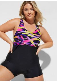 bonprix - Sportowy kostium kąpielowy z szybkoschnącego materiału. Kolor: czarny. Materiał: materiał #2